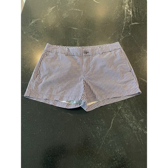 Gap Dark purple and white check pattern stretch shorts 10 ladies - Picture 1 of 10